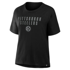 Fanatics Pittsburgh Steelers Women's Blackout Kneel Down Legacy T-Shirt Black