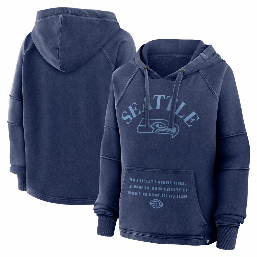 Fanatics Seattle Seahawks Women's Oversized Raglan Gridiron Hoodie Navy