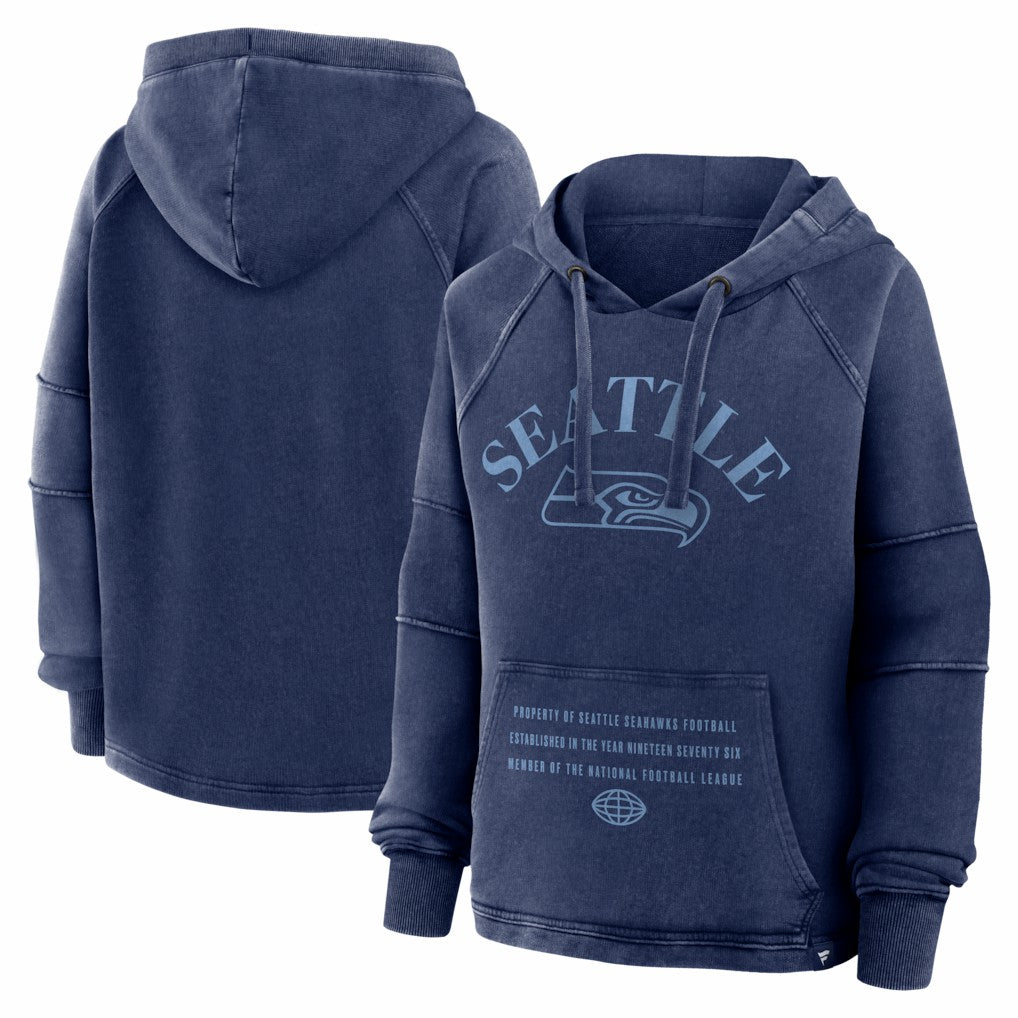Fanatics Seattle Seahawks Women's Oversized Raglan Gridiron Hoodie Navy