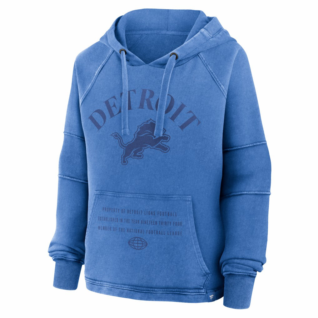 Fanatics Detroit Lions Women's Oversized Raglan Gridiron Hoodie Blue