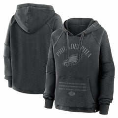 Fanatics Philadelphia Eagles Women's Oversized Raglan Gridiron Hoodie Black