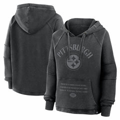 Fanatics Pittsburgh Steelers Women's Oversized Raglan Gridiron Hoodie Black