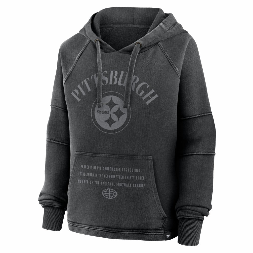 Fanatics Pittsburgh Steelers Women's Oversized Raglan Gridiron Hoodie Black