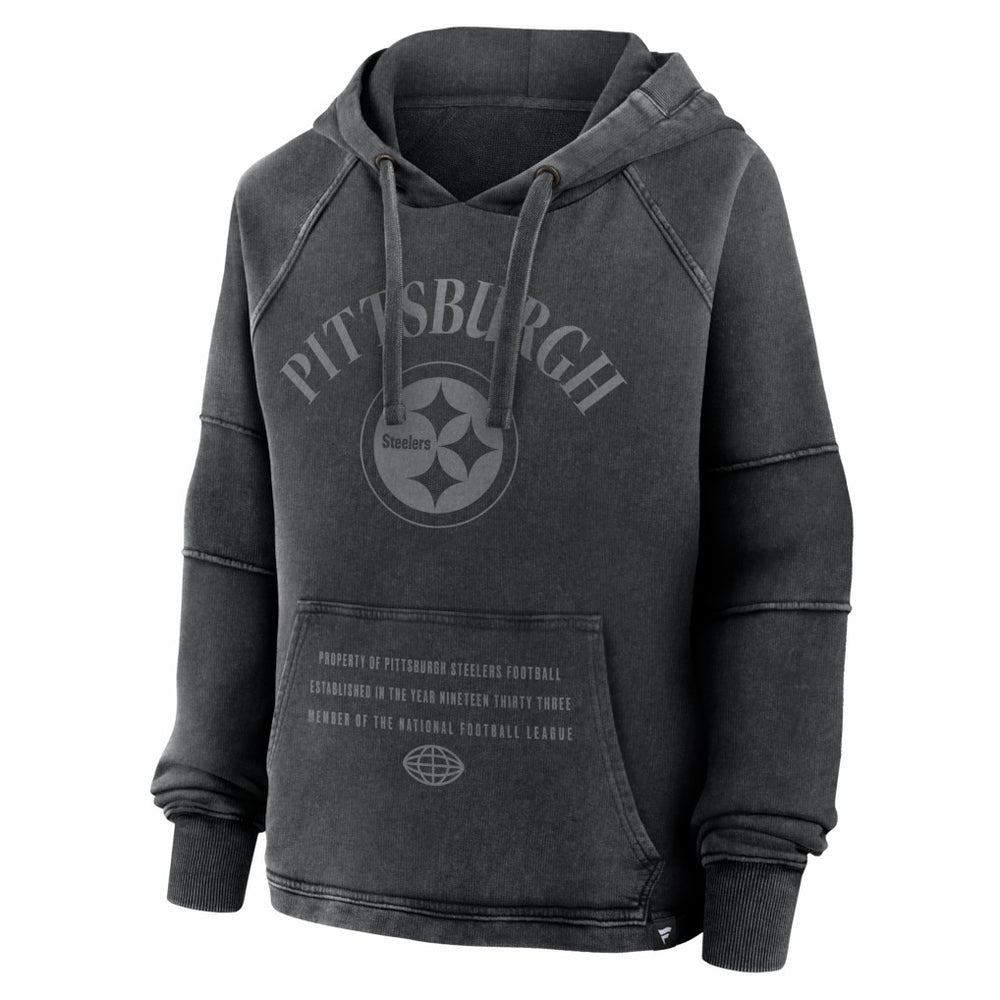 Fanatics Pittsburgh Steelers Women's Oversized Raglan Gridiron Hoodie Black