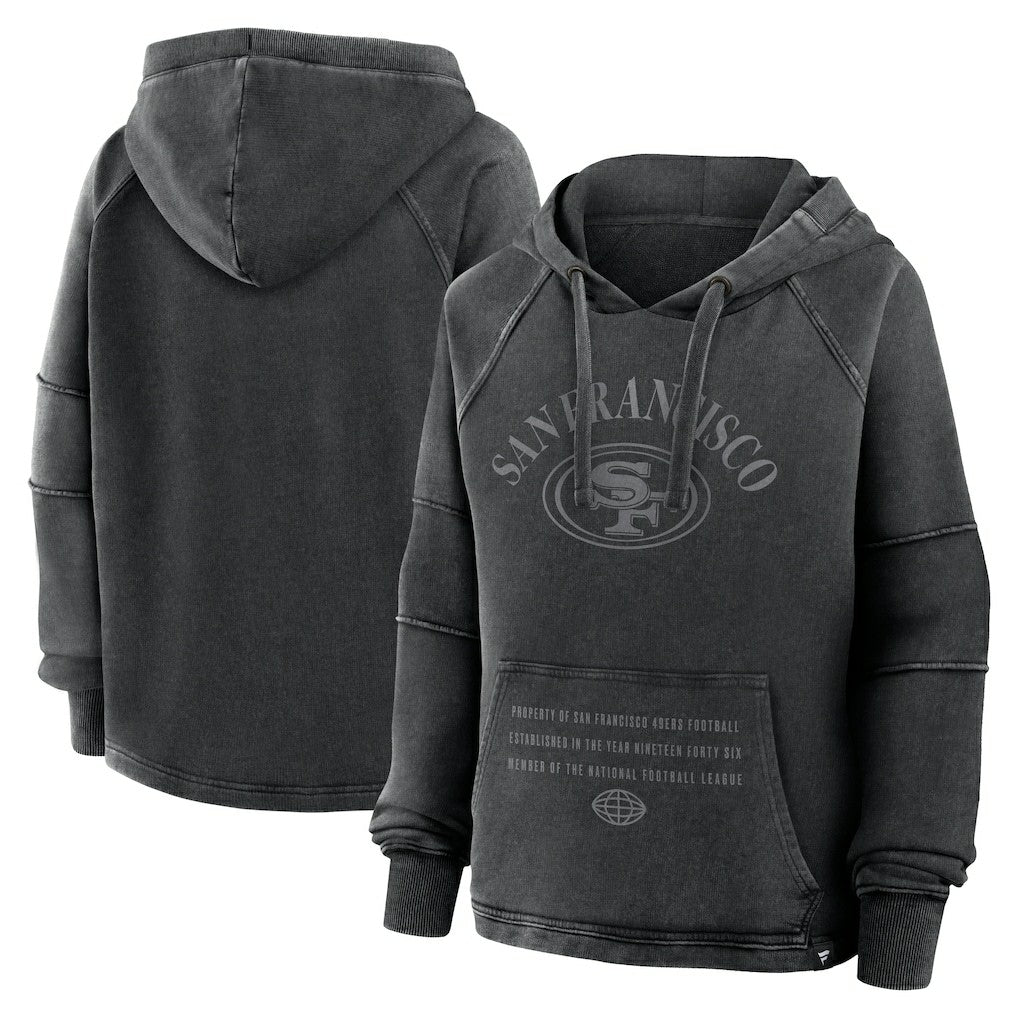 Fanatics San Francisco 49ers Women's Oversized Raglan Gridiron Hoodie Black