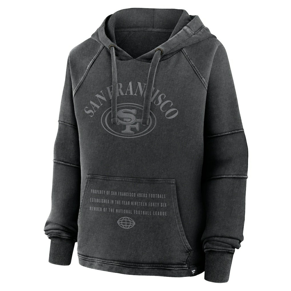 Fanatics San Francisco 49ers Women's Oversized Raglan Gridiron Hoodie Black