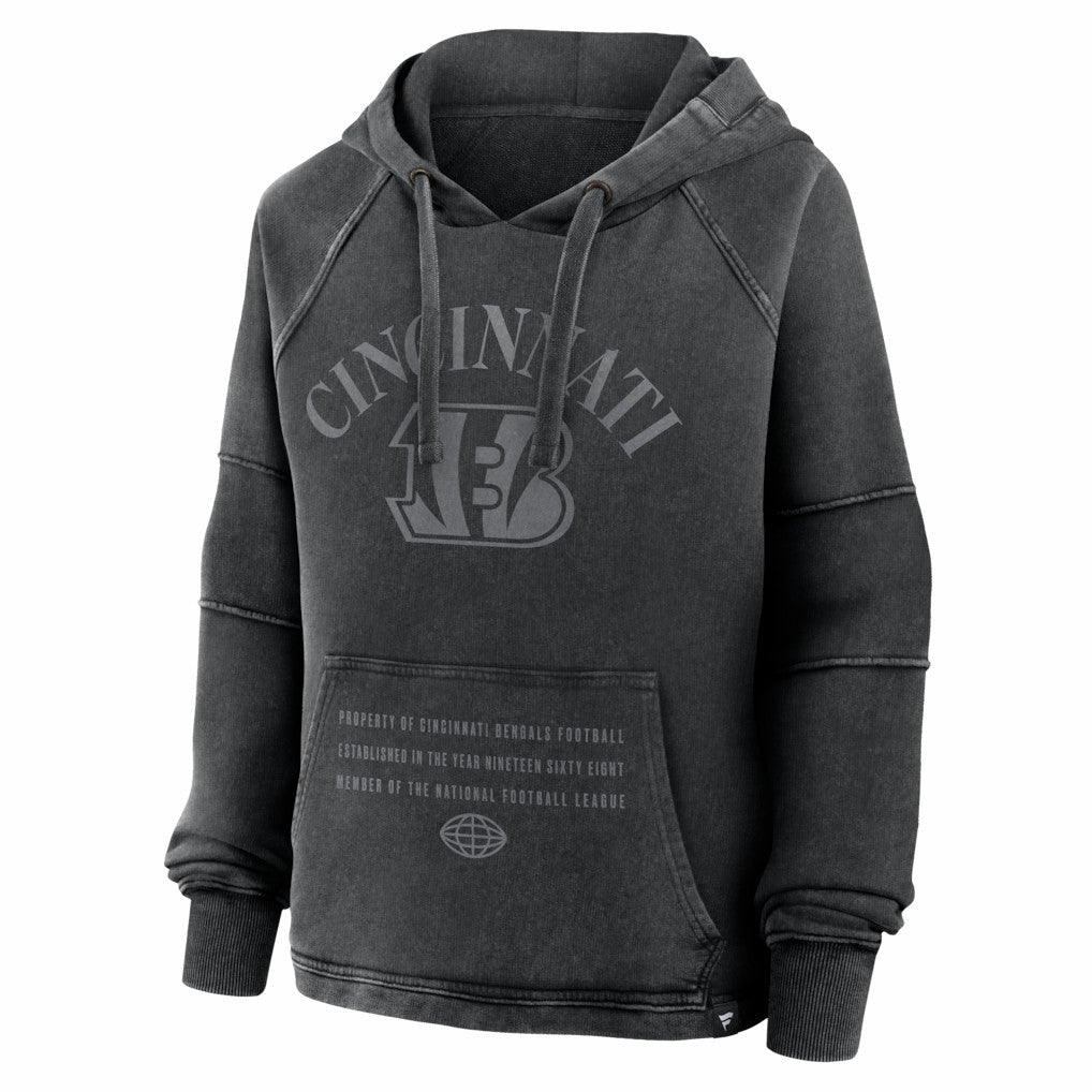 Fanatics Cincinnati Bengals Women's Oversized Raglan Gridiron Hoodie Black