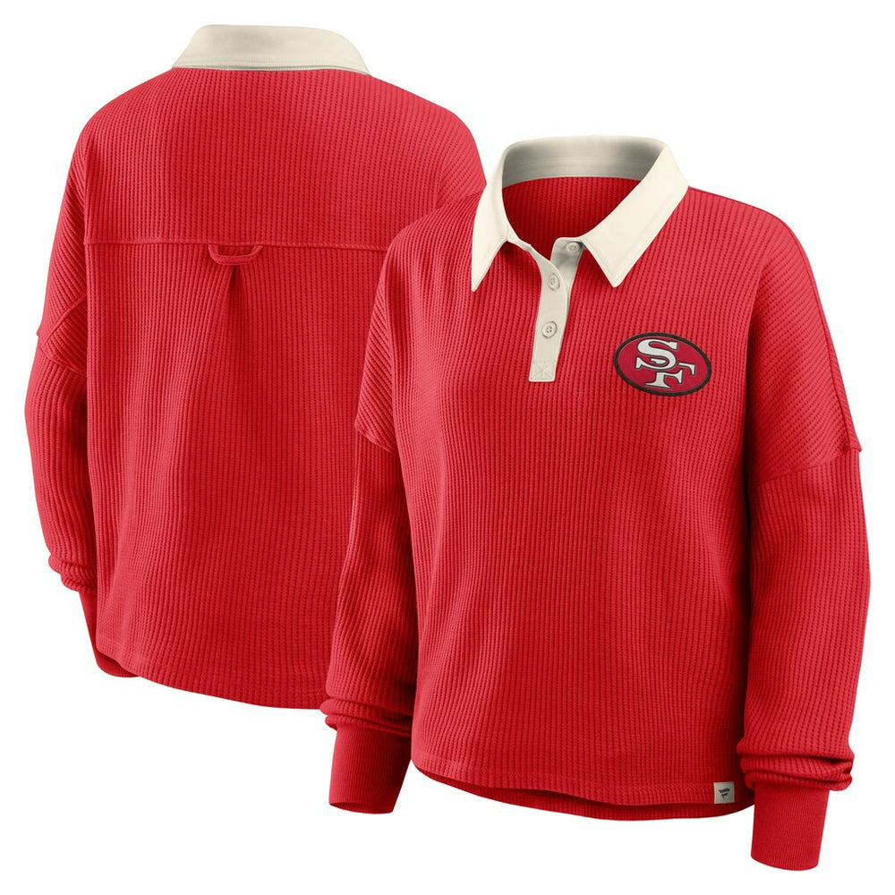 Fanatics San Francisco 49ers Women's Oversized Hometown Premium Thermal Long Sleeve Shirt Scarlet