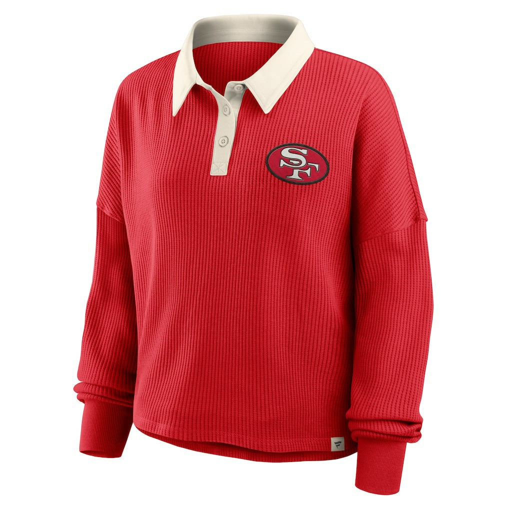 Fanatics San Francisco 49ers Women's Oversized Hometown Premium Thermal Long Sleeve Shirt Scarlet