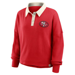 Fanatics San Francisco 49ers Women's Oversized Hometown Premium Thermal Long Sleeve Shirt Scarlet