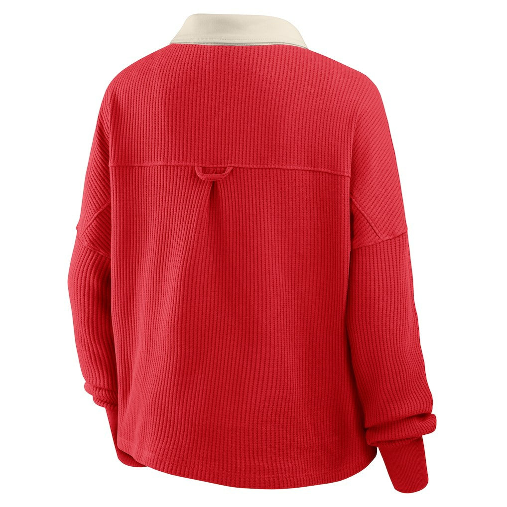 Fanatics San Francisco 49ers Women's Oversized Hometown Premium Thermal Long Sleeve Shirt Scarlet