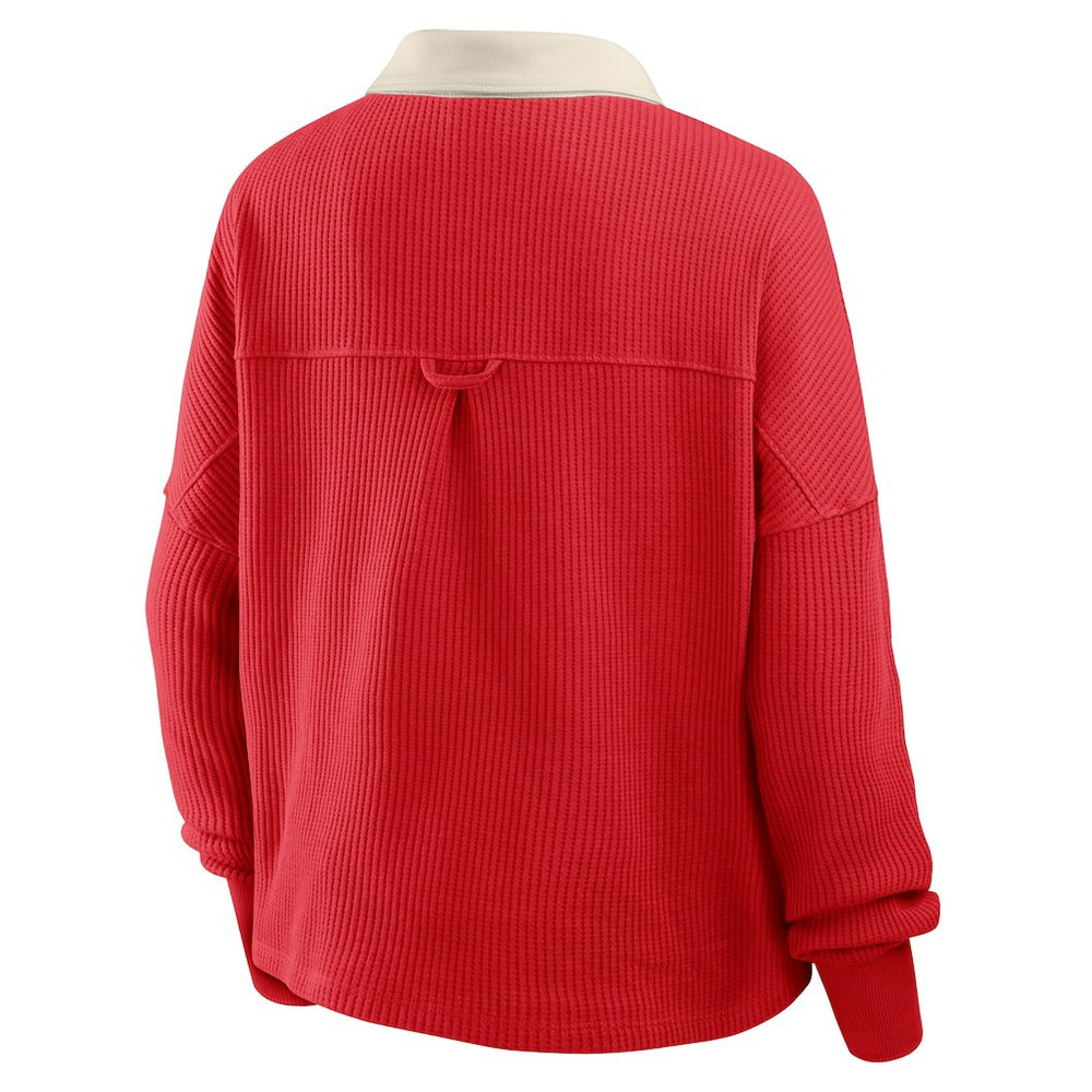 Fanatics San Francisco 49ers Women's Oversized Hometown Premium Thermal Long Sleeve Shirt Scarlet