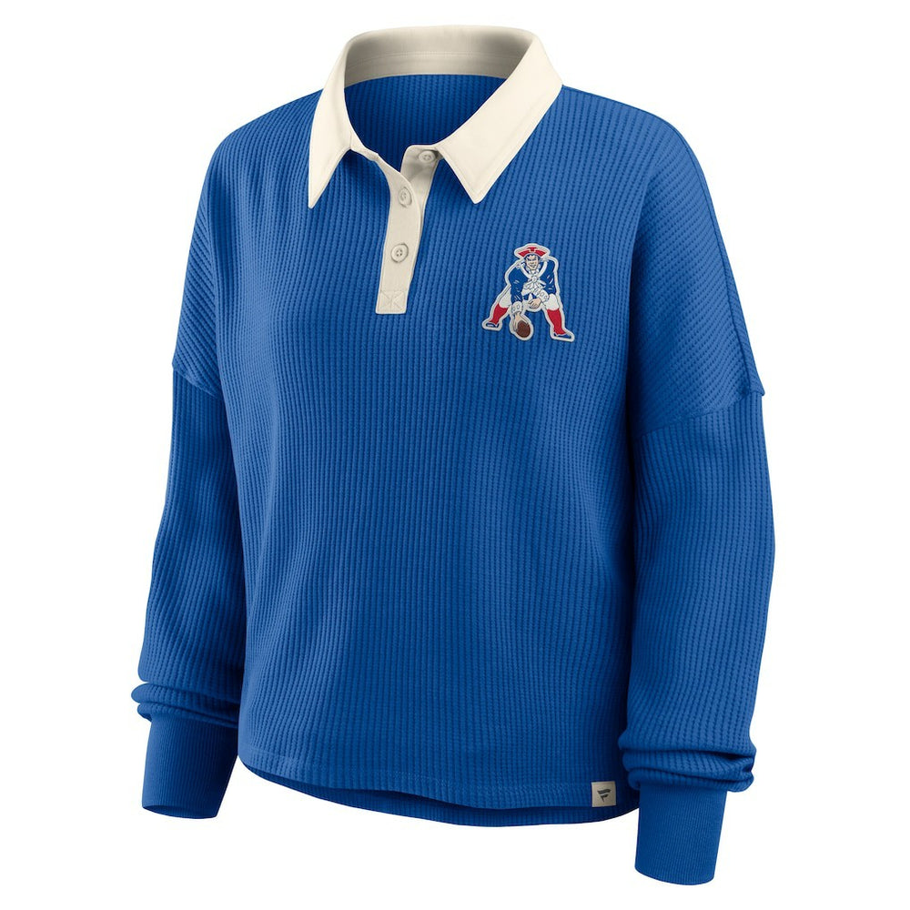 Fanatics New England Patriots Women's Oversized Hometown Premium Thermal Long Sleeve Shirt Royal