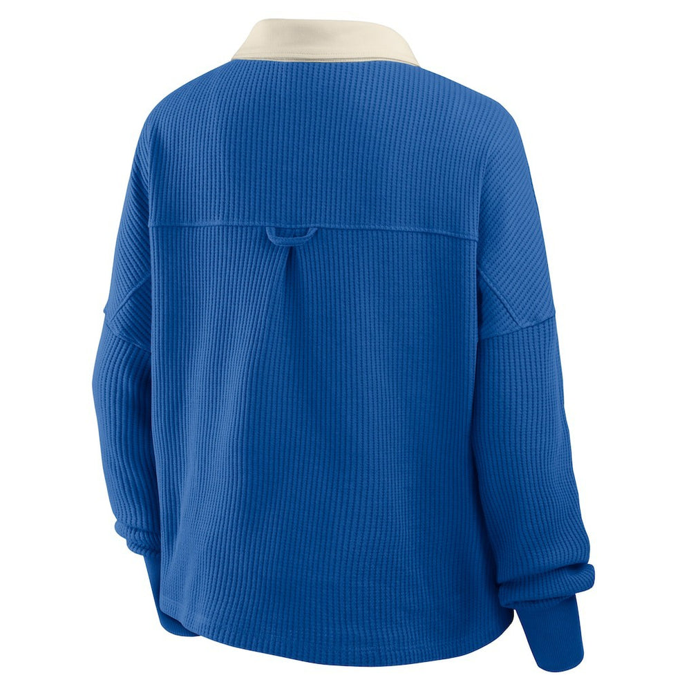 Fanatics New England Patriots Women's Oversized Hometown Premium Thermal Long Sleeve Shirt Royal