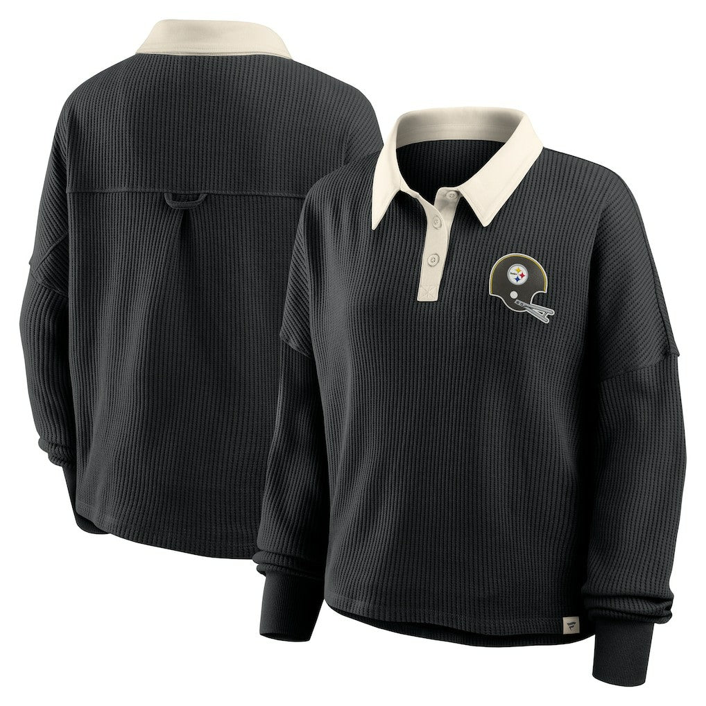 Fanatics Pittsburgh Steelers Women's Oversized Hometown Premium Thermal Long Sleeve Shirt Black