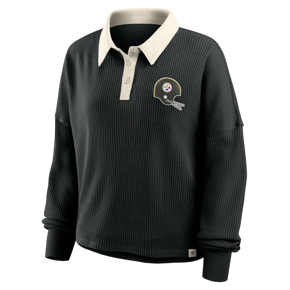 Fanatics Pittsburgh Steelers Women's Oversized Hometown Premium Thermal Long Sleeve Shirt Black