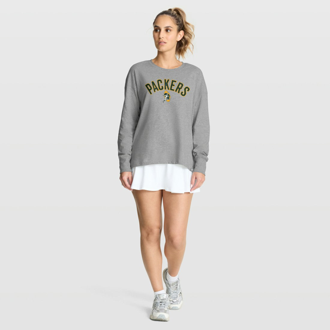 Fanatics Green Bay Packers Women's Hometown Legacy Long Sleeve T-Shirt Heather Gray