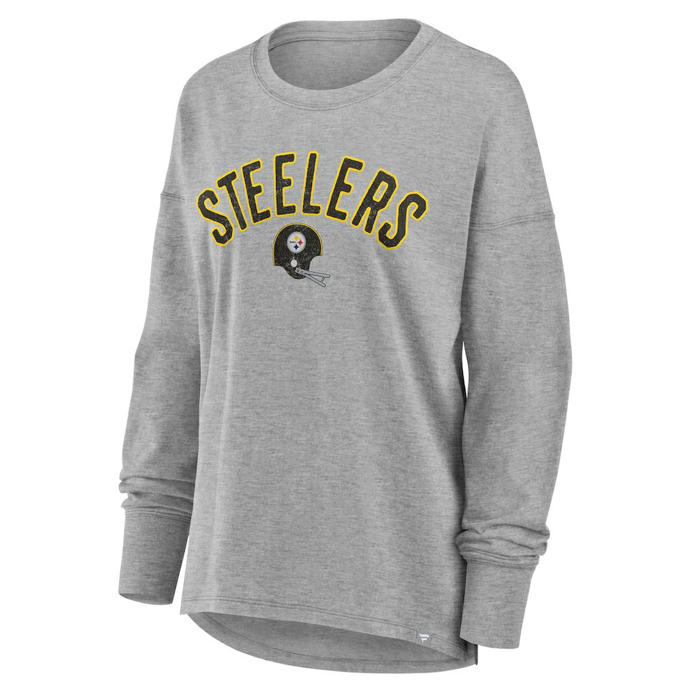 Fanatics Pittsburgh Steelers Women's Hometown Legacy Long Sleeve T-Shirt Heather Gray
