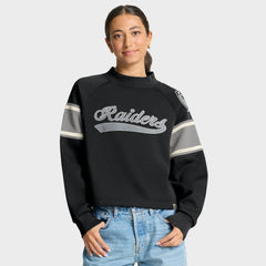 Fanatics Las Vegas Raiders Oversized Hometown Toss Sweep Mock Neck Pullover Black