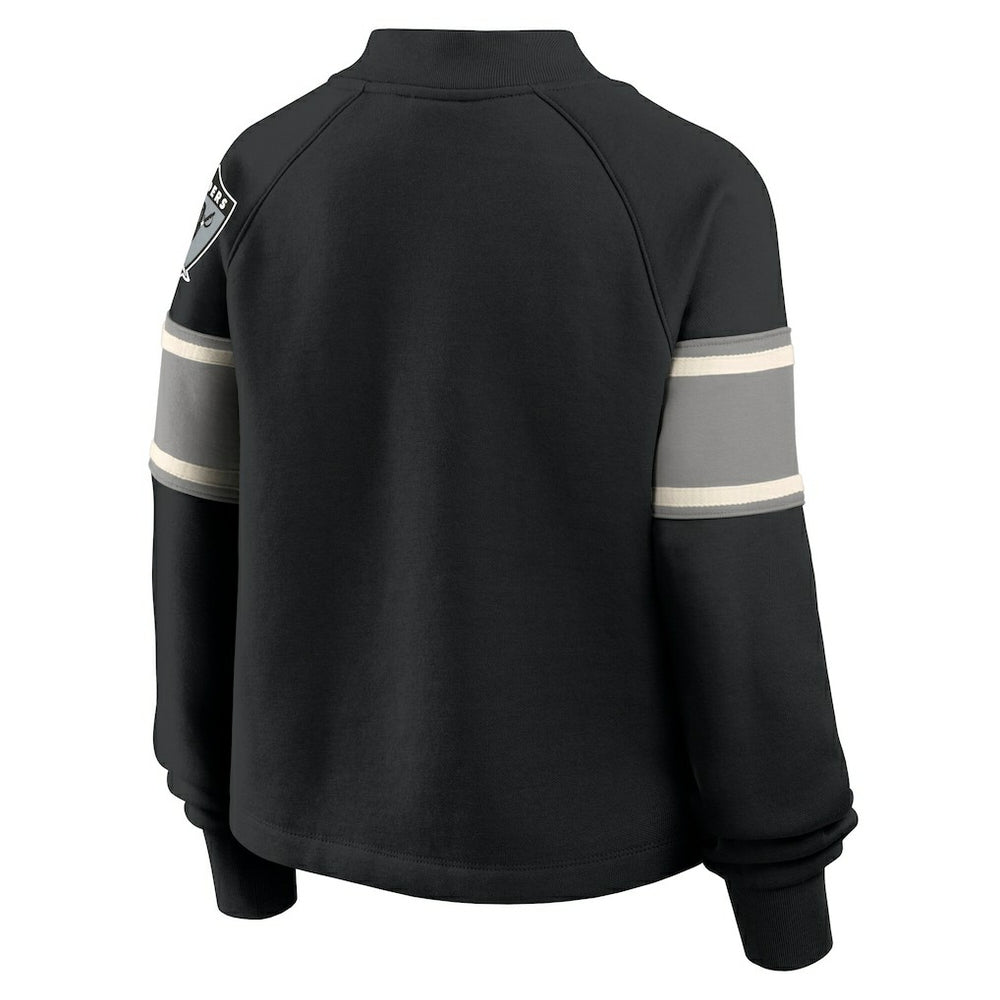 Fanatics Las Vegas Raiders Oversized Hometown Toss Sweep Mock Neck Pullover Black