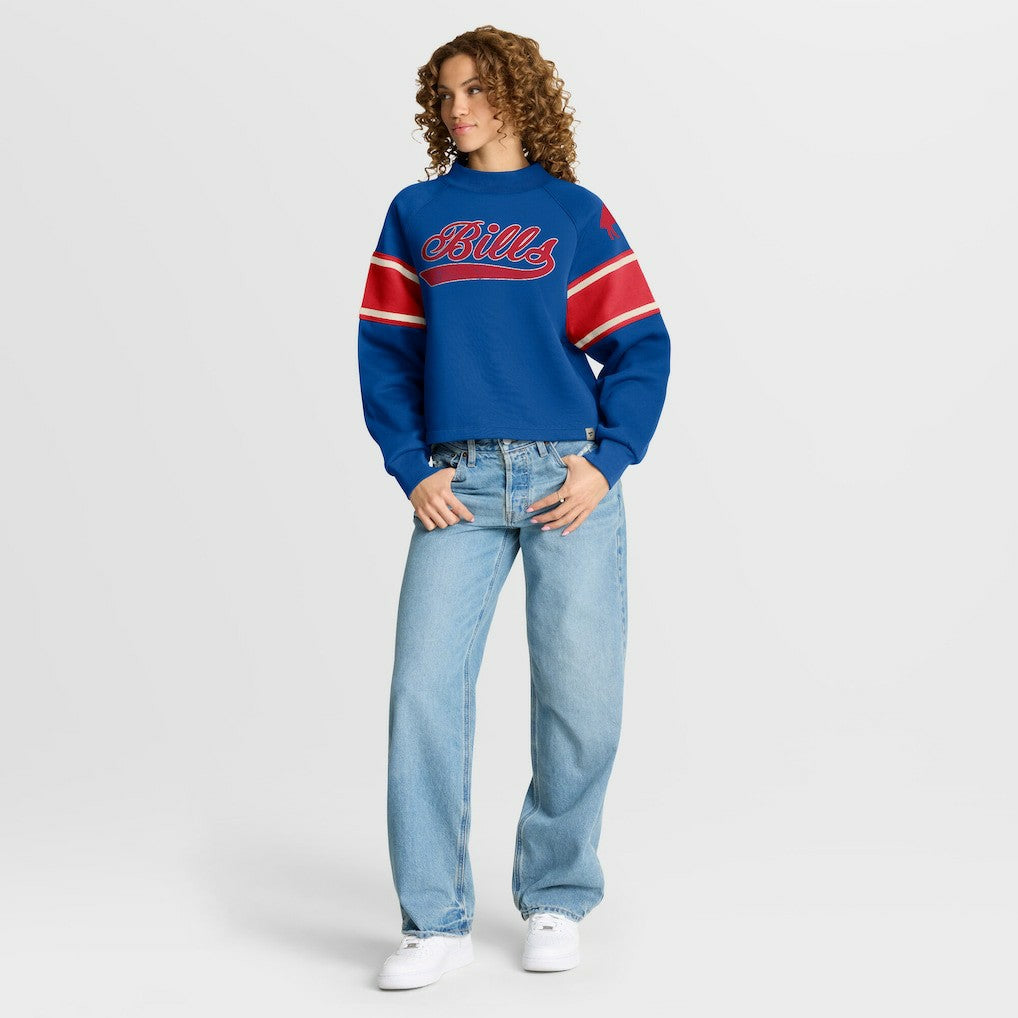 Fanatics Buffalo Bills Oversized Hometown Toss Sweep Mock Neck Pullover Royal