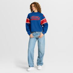 Fanatics Buffalo Bills Oversized Hometown Toss Sweep Mock Neck Pullover Royal