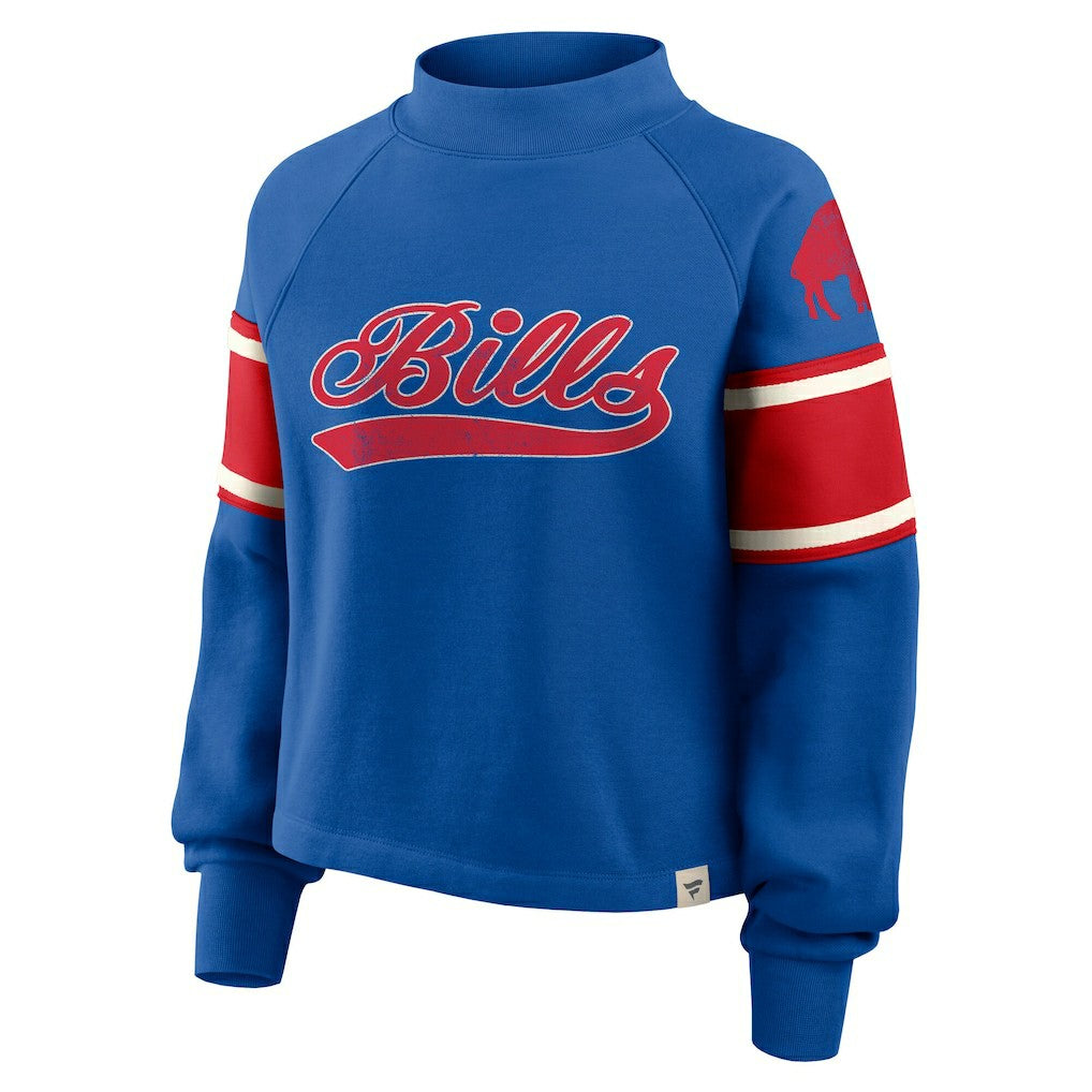 Fanatics Buffalo Bills Oversized Hometown Toss Sweep Mock Neck Pullover Royal