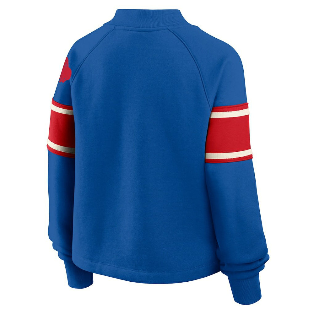Fanatics Buffalo Bills Oversized Hometown Toss Sweep Mock Neck Pullover Royal