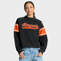 Fanatics Cincinnati Bengals Oversized Hometown Toss Sweep Mock Neck Pullover Black