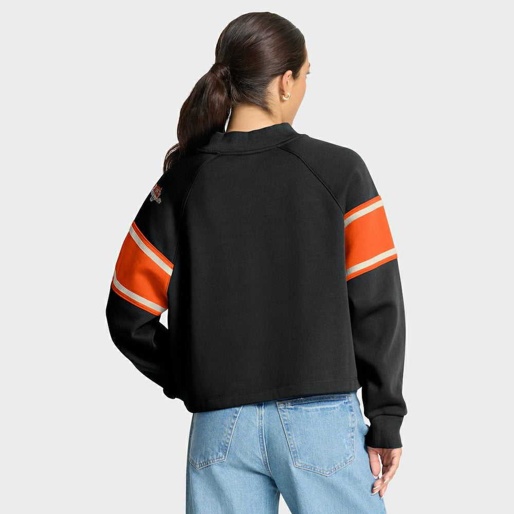 Fanatics Cincinnati Bengals Oversized Hometown Toss Sweep Mock Neck Pullover Black