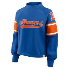 Fanatics Denver Broncos Oversized Hometown Toss Sweep Mock Neck Pullover Royal