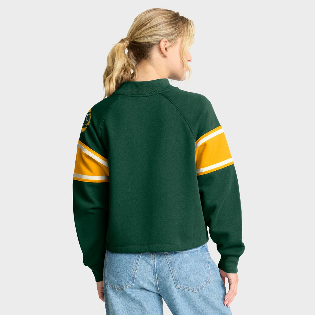 Fanatics Green Bay Packers Oversized Hometown Toss Sweep Mock Neck Pullover Green