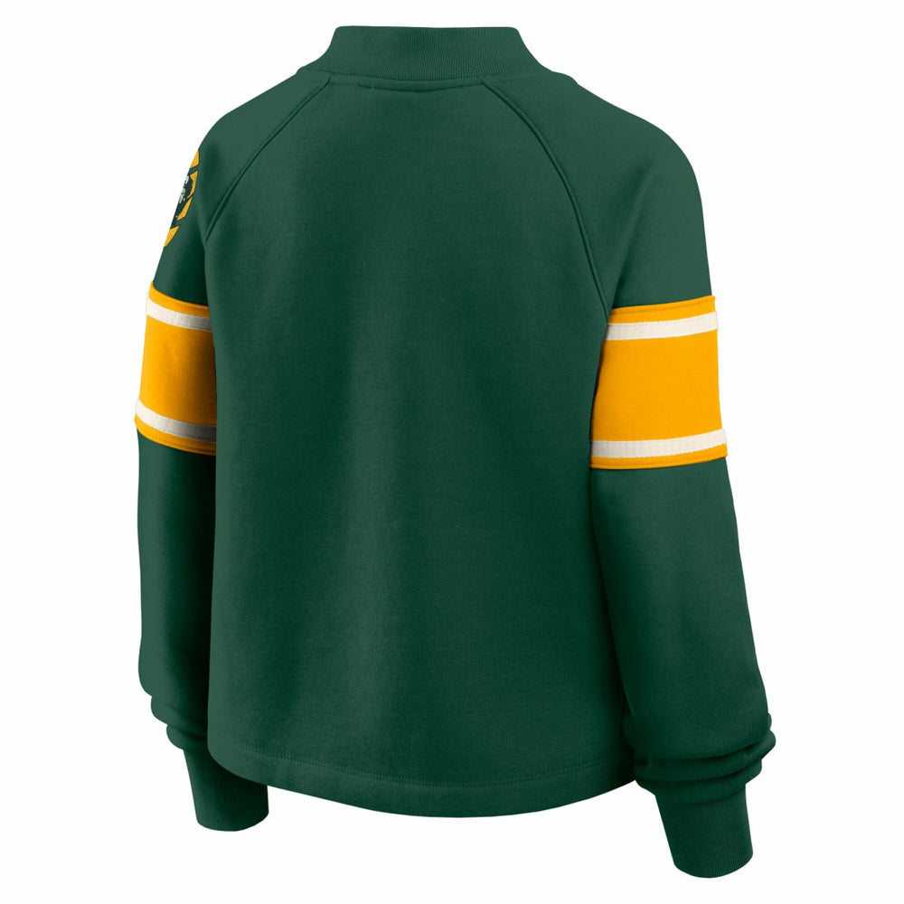 Fanatics Green Bay Packers Oversized Hometown Toss Sweep Mock Neck Pullover Green