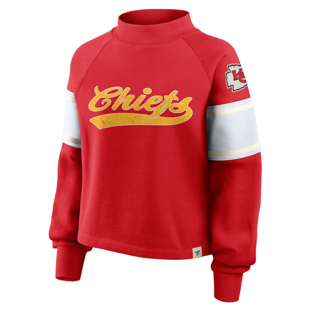 Fanatics Kansas City Chiefs Oversized Hometown Toss Sweep Mock Neck Pullover Red