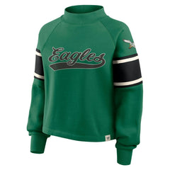 Fanatics Philadelphia Eagles Oversized Hometown Toss Sweep Mock Neck Pullover Kelly Green