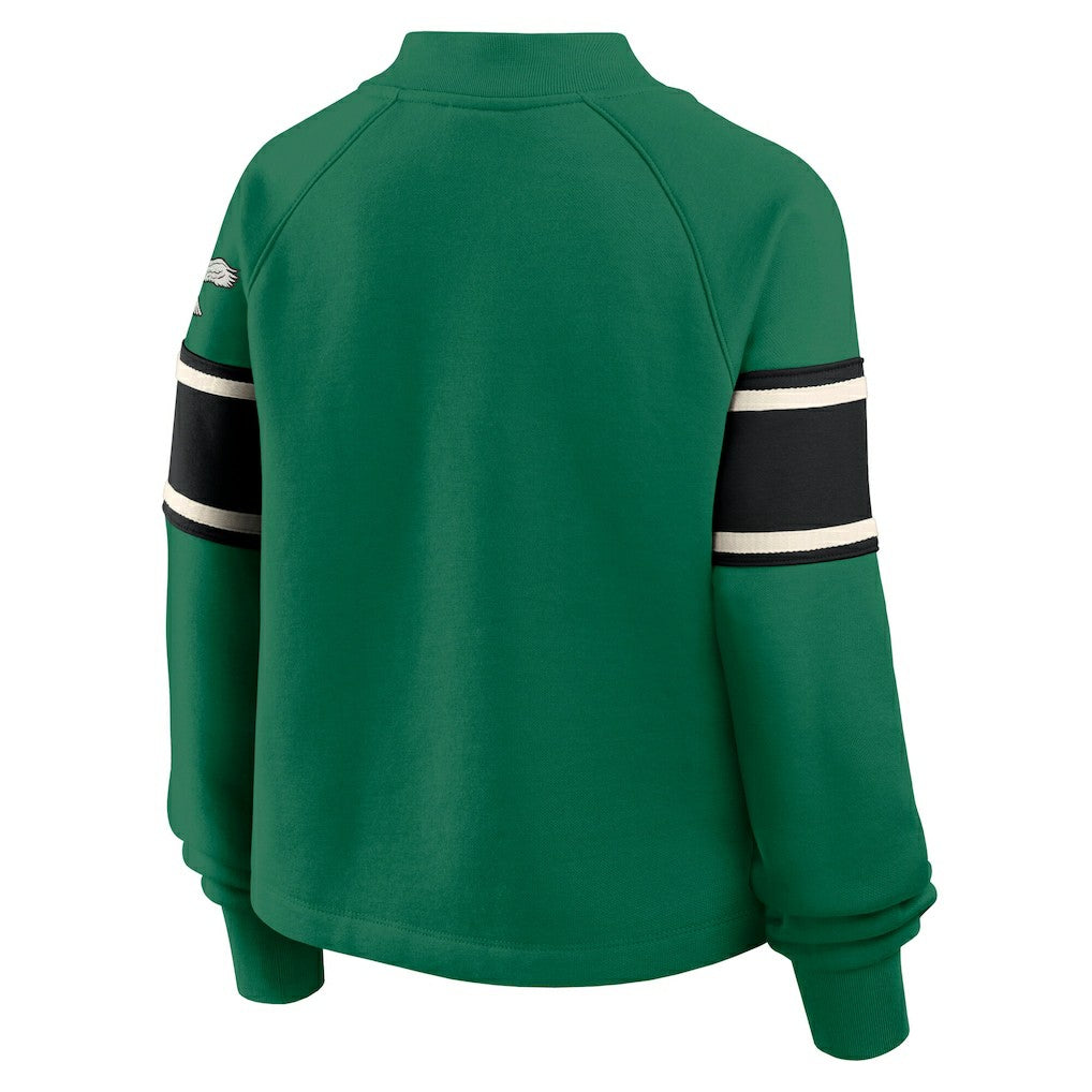 Fanatics Philadelphia Eagles Oversized Hometown Toss Sweep Mock Neck Pullover Kelly Green