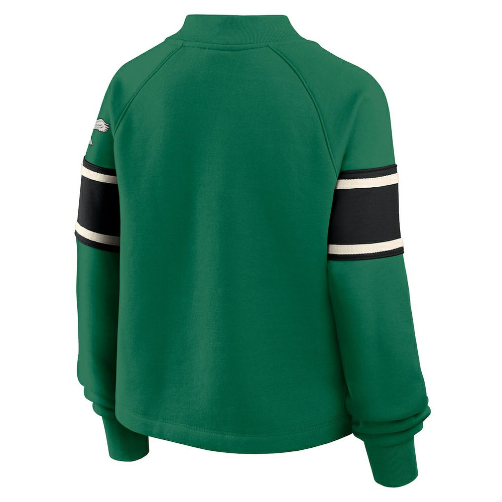 Fanatics Philadelphia Eagles Oversized Hometown Toss Sweep Mock Neck Pullover Kelly Green
