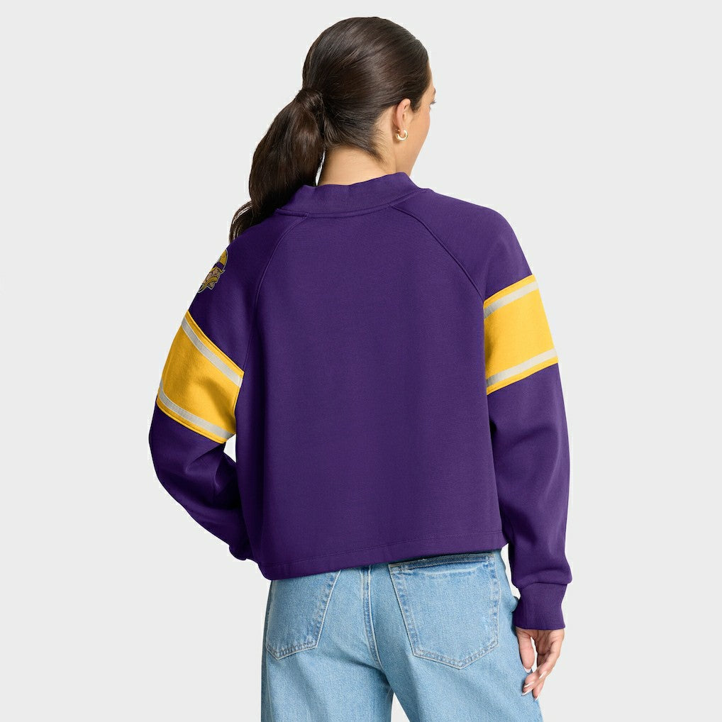 Fanatics Minnesota Vikings Oversized Hometown Toss Sweep Mock Neck Pullover Purple