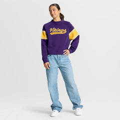 Fanatics Minnesota Vikings Oversized Hometown Toss Sweep Mock Neck Pullover Purple