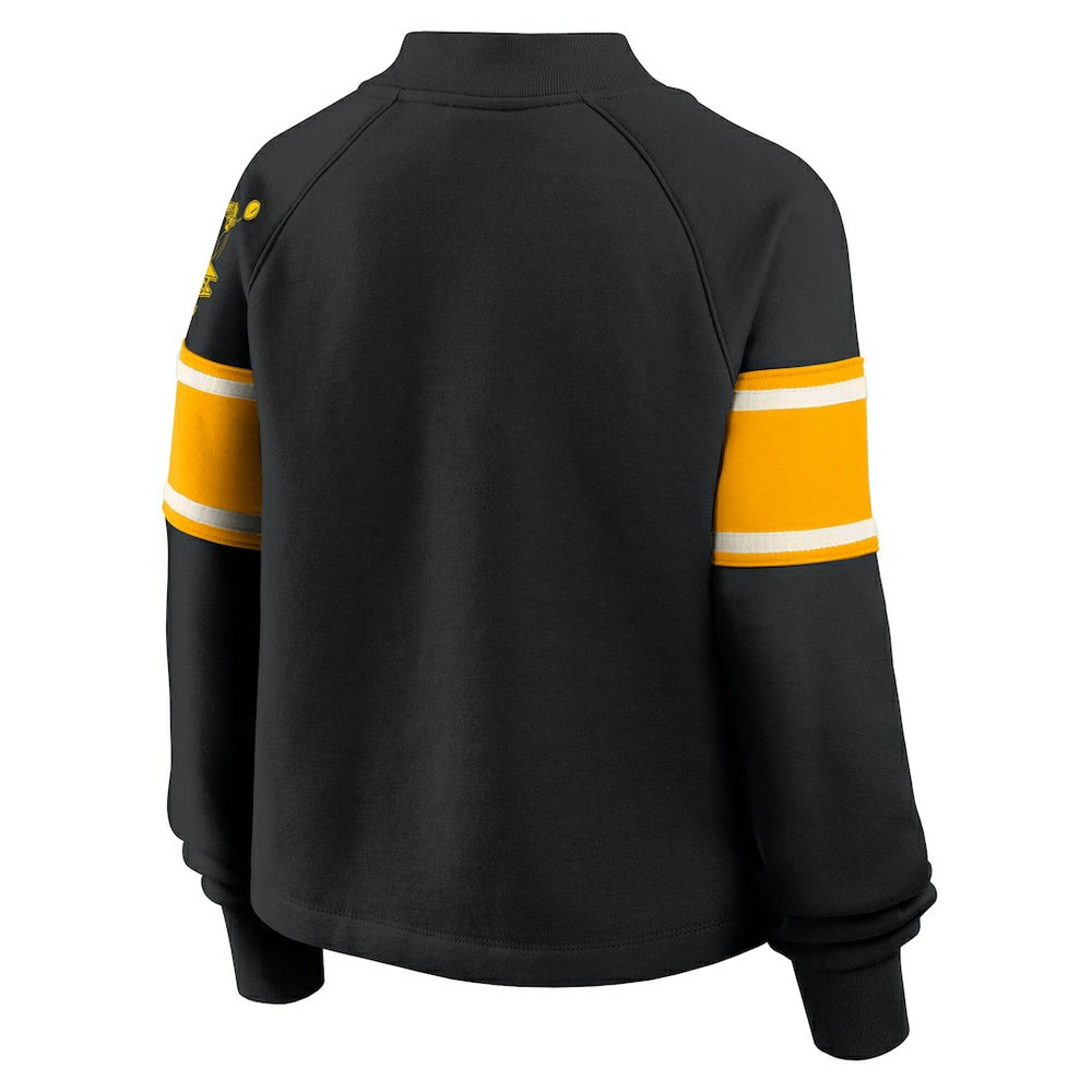 Fanatics Pittsburgh Steelers Oversized Hometown Toss Sweep Mock Neck Pullover Black
