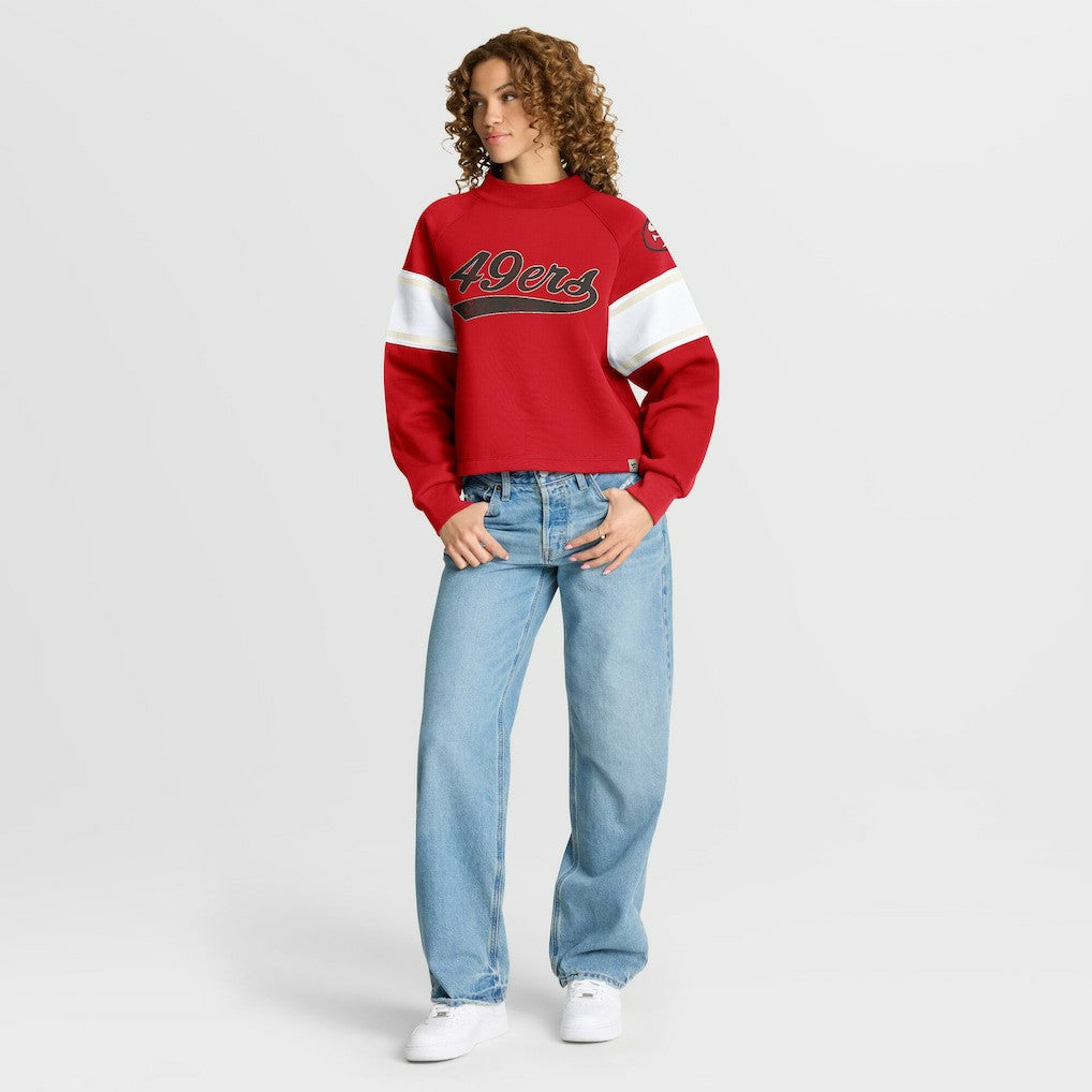 Fanatics San Francisco 49ers Oversized Hometown Toss Sweep Mock Neck Pullover Scarlet