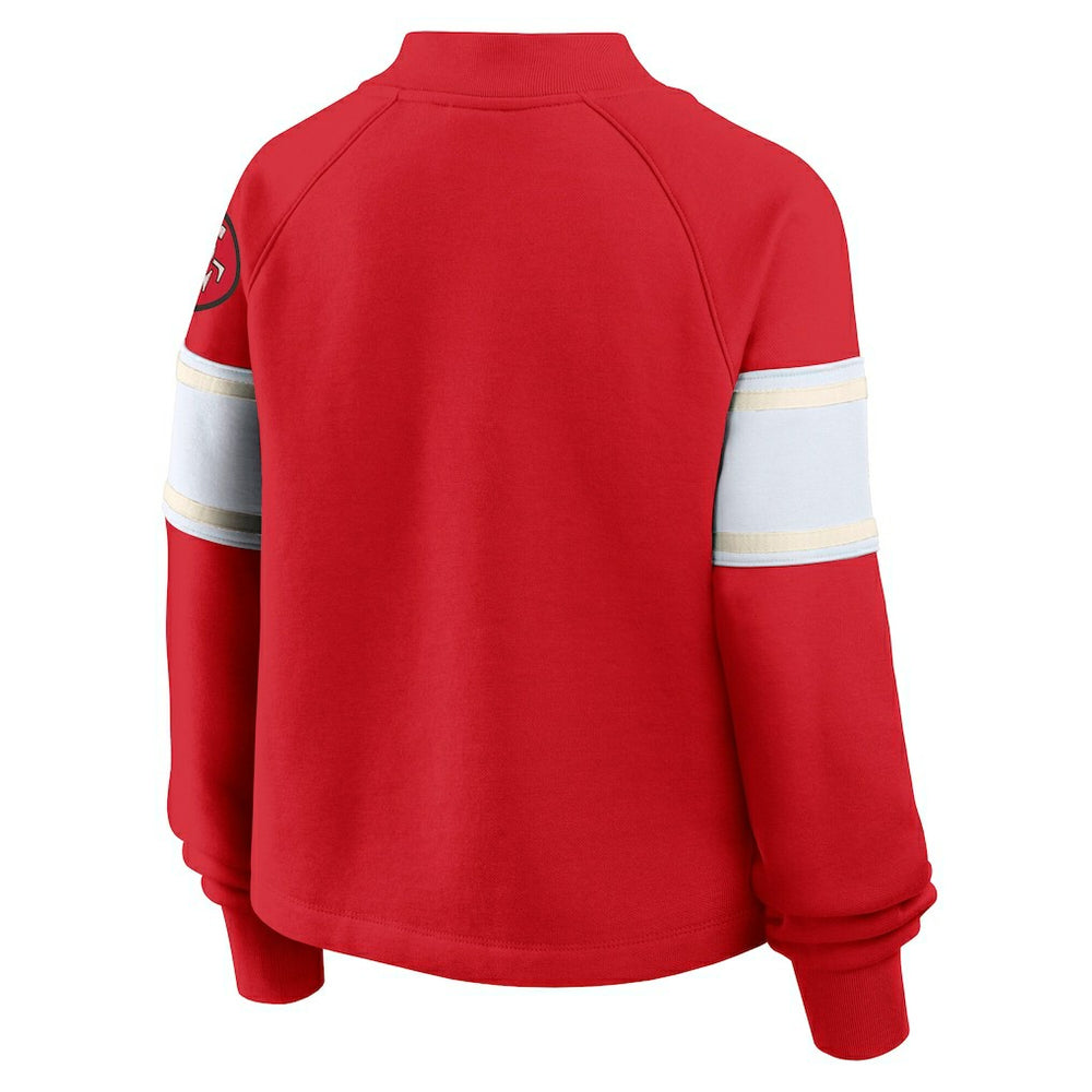 Fanatics San Francisco 49ers Oversized Hometown Toss Sweep Mock Neck Pullover Scarlet