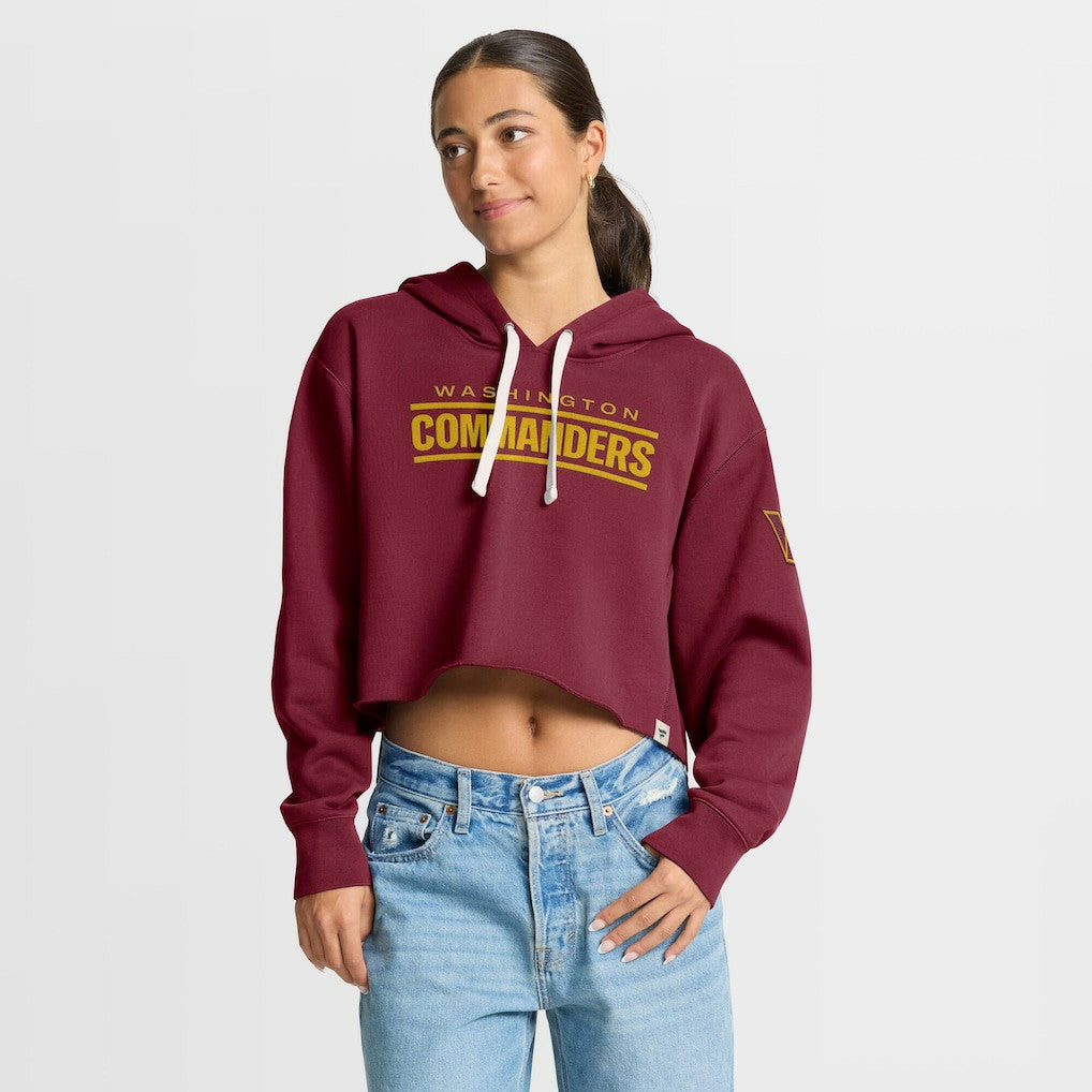 Fanatics Washington Commanders Women's Oversized Hometown Heritage Cropped Hoodie Burgundy
