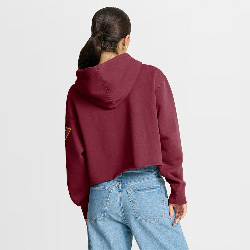 Fanatics Washington Commanders Women's Oversized Hometown Heritage Cropped Hoodie Burgundy