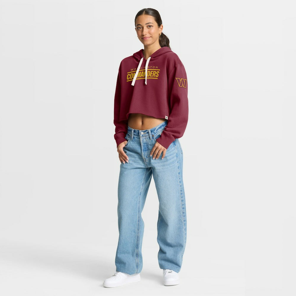 Fanatics Washington Commanders Women's Oversized Hometown Heritage Cropped Hoodie Burgundy