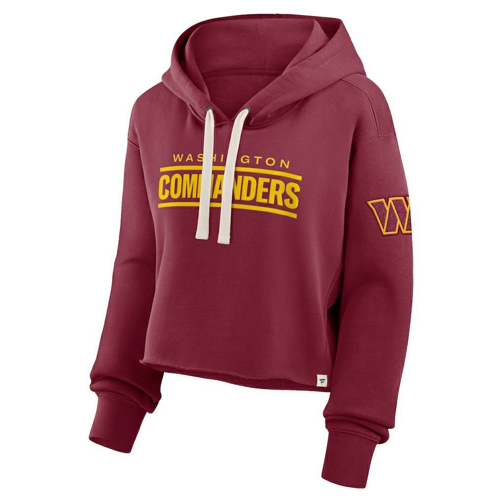 Fanatics Washington Commanders Women's Oversized Hometown Heritage Cropped Hoodie Burgundy