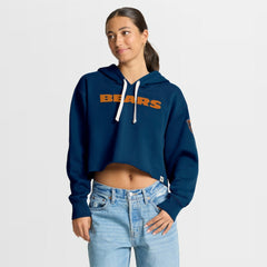Fanatics Chicago Bears Women's Oversized Hometown Heritage Cropped Hoodie Navy