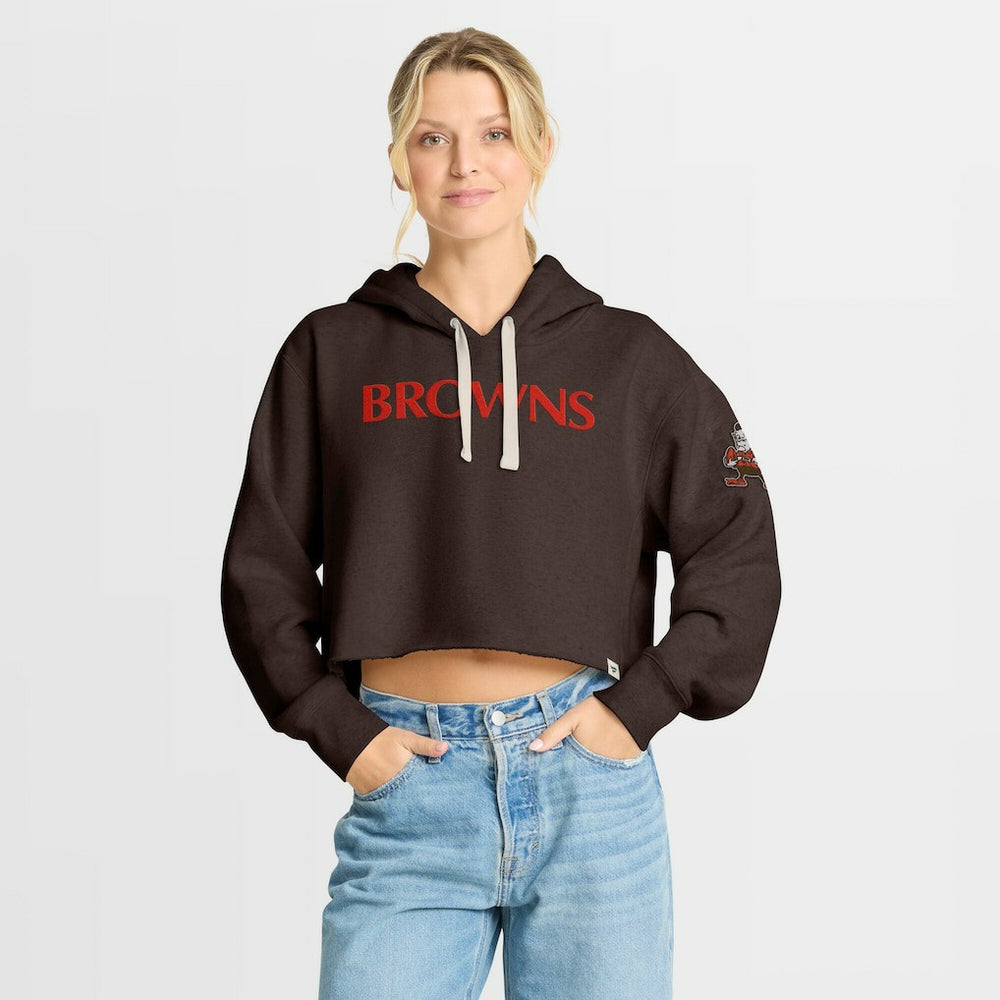 Fanatics Cleveland Browns Women's Oversized Hometown Heritage Cropped Hoodie Brown