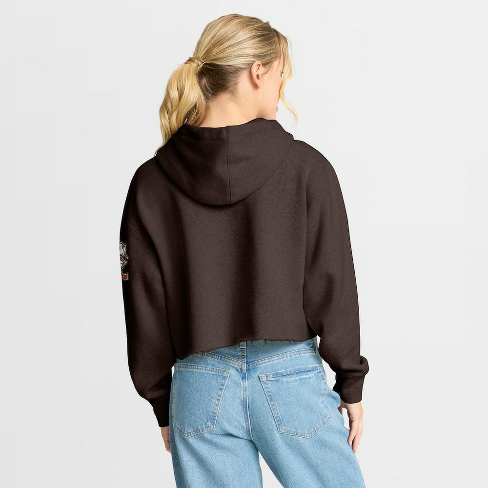 Fanatics Cleveland Browns Women's Oversized Hometown Heritage Cropped Hoodie Brown