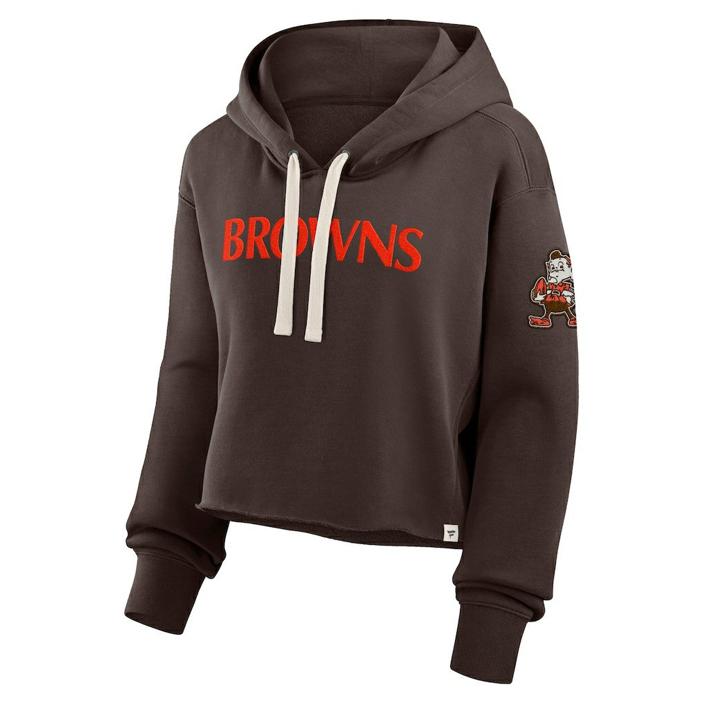 Fanatics Cleveland Browns Women's Oversized Hometown Heritage Cropped Hoodie Brown